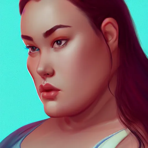 Image similar to portrait of a chonky young woman as drawn by eric anthony johnson ericanthonyj artstation 8 k