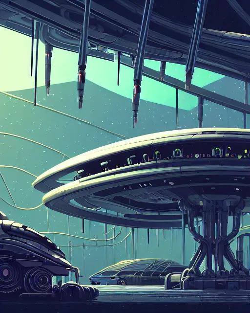 Prompt: simplicity, a roller coaster made out of weird organic creatures, in the style of a streamlined asymmetrical spaceship, bleak apocalyptic environment, by dan mumford, yusuke murata, makoto shinkai, ross tran, cinematic, unreal engine, cel shaded, featured on artstation, pixiv
