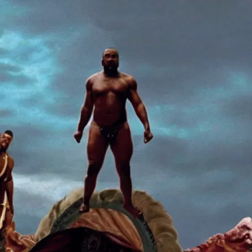 Image similar to moviestill of kanye as a centaur in sinbad movie