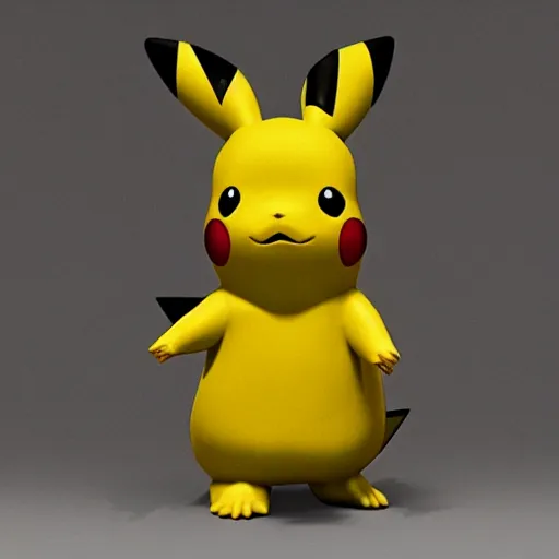 Image similar to pikachu as a modern conceptual statue