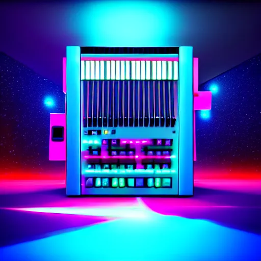 Prompt: midi sampler in the space, digital art, wonderful, studio lightening, octane render, unreal engine, psychodelic, hip - hop, street art