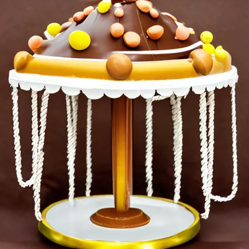 Image similar to a merry - go - round made of chocolate and fudge