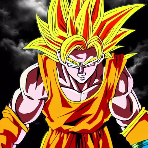 Prompt: Lebron James cosplay as Super saiyan Goku, detailed digital art, colourful masterpiece beautiful beautiful beautiful