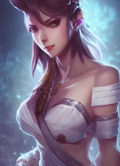 Prompt: a highly detailed illustration of female kiryu kazuma, intricate, elegant, highly detailed, centered, digital painting, artstation, concept art, smooth, sharp focus, league of legends concept art, wlop.