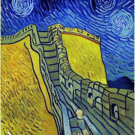 Image similar to Great Wall, by Van Gogh