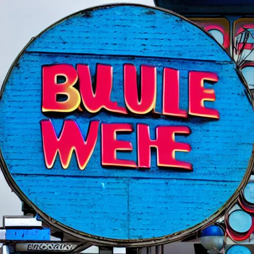 Prompt: blue waffle house