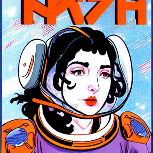 Prompt: kate bush in spacesuit manga detailed