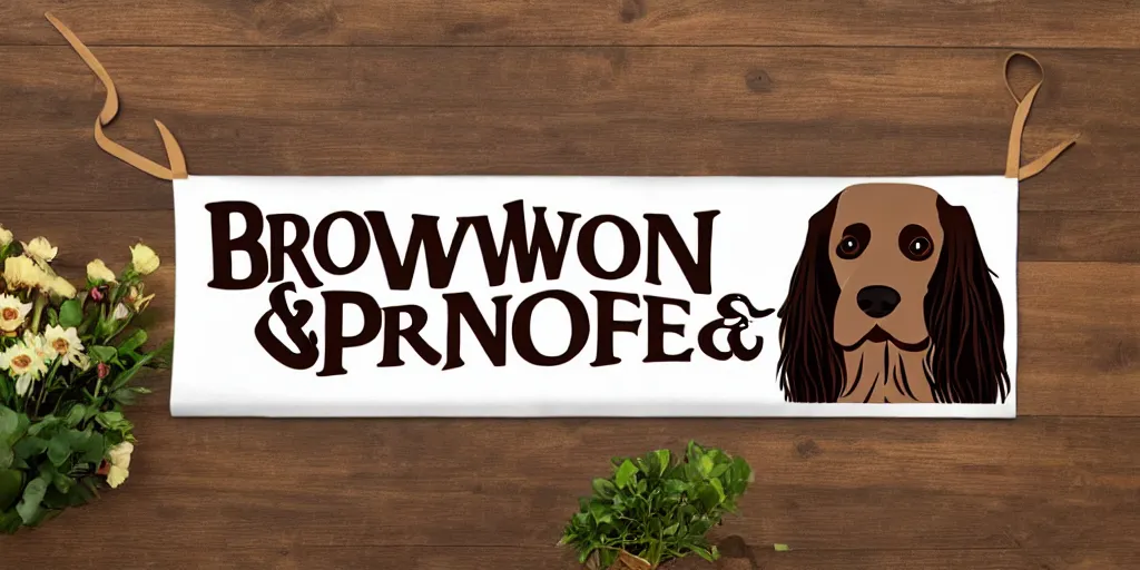 Prompt: brown and white sprocker spaniel pub banner