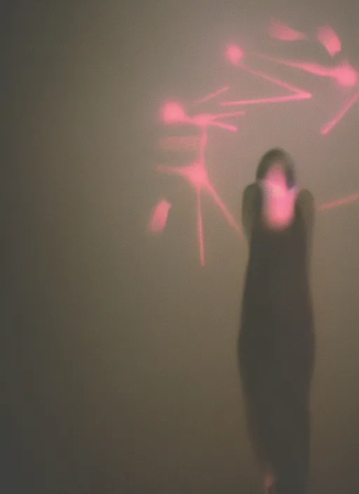 Image similar to symmetrical females ascending astral projection, lovely glowing aura, motion blur, long exposure, film grain, cinematic lighting, experimental film, shot on 1 6 mm