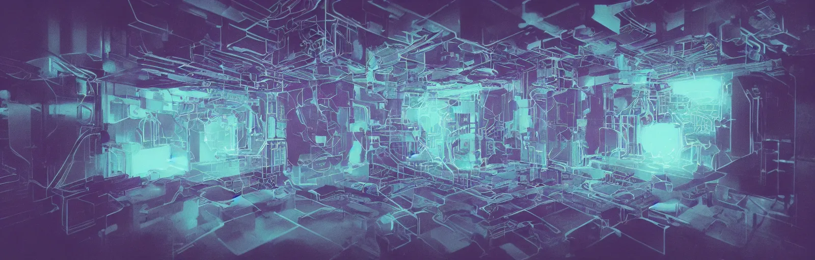 Prompt: photograph of a pastel screen print of a world locked in a mechanical box. designed by Ash Thorp.