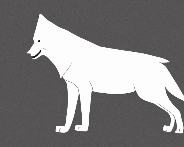 Image similar to professional digital art of a full-body outline of a wolf, super simple, no color, high quality, HD, 8K,