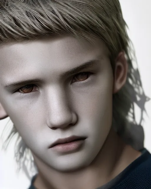 Portrait A 1 5 Year Old Boy With Slender White Stable 