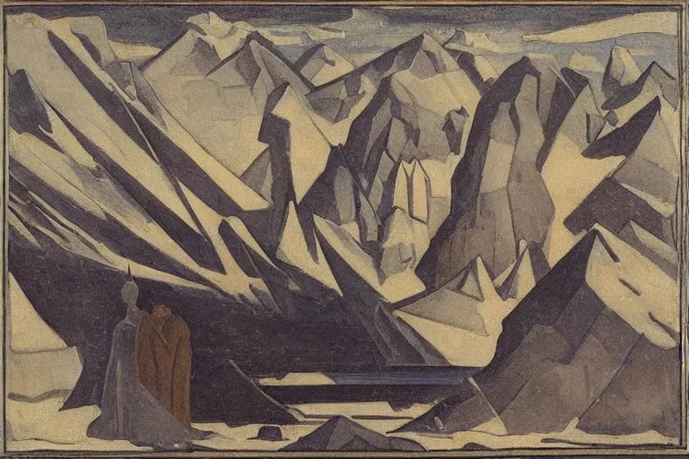 Prompt: the wake of the unseen object,by Nicholas Roerich and Adolf Wölfli, symbolist, dramatic lighting, elaborate geometric ornament, Art Brut, smooth, sharp focus, extremely detailed