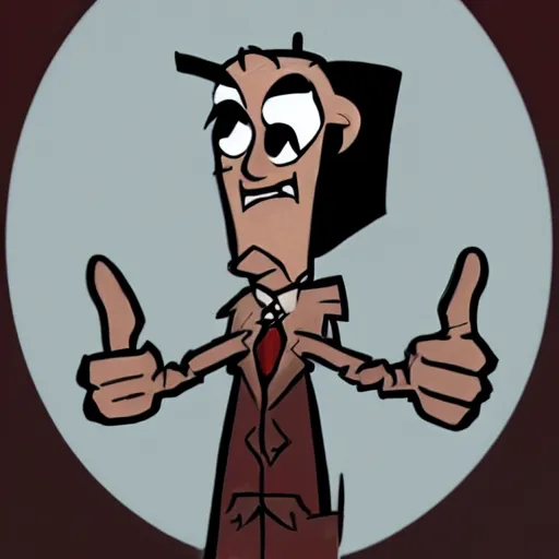 Image similar to a portrait of wilson from don't starve giving a thumbs up