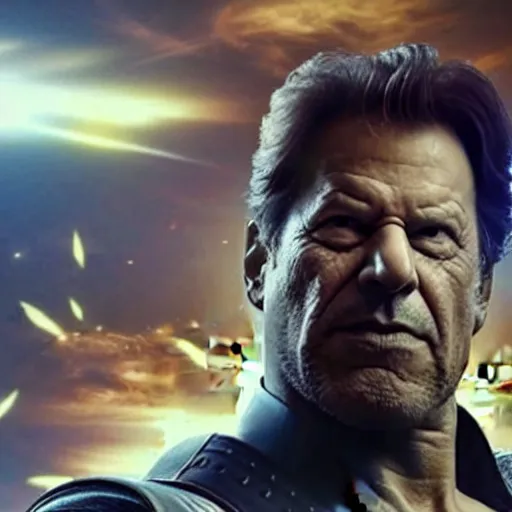 Image similar to A still of Imran Khan as Thanos