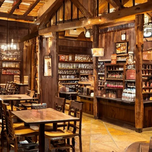 Image similar to image showing the interior of a cracker barrel restaurant in africa, realistic, detailed,