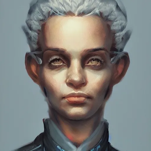 Image similar to concept art of scifi elite scientist by jama jurabaev, portrait, extremely detailed, studio light, trending on artstation, high quality, brush stroke