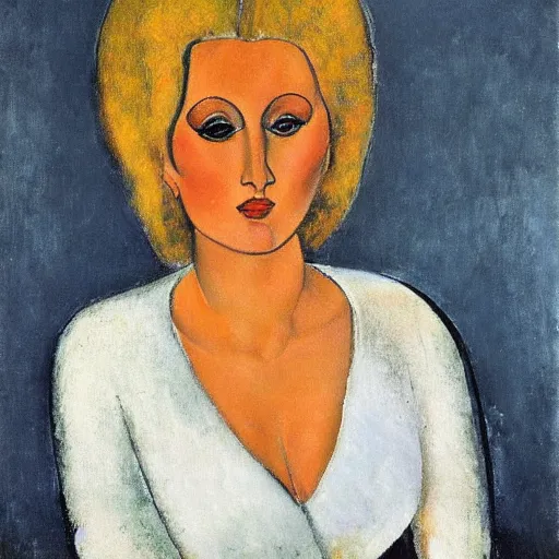 Image similar to Portrait of Dolly Parton by Amedeo Modigliani