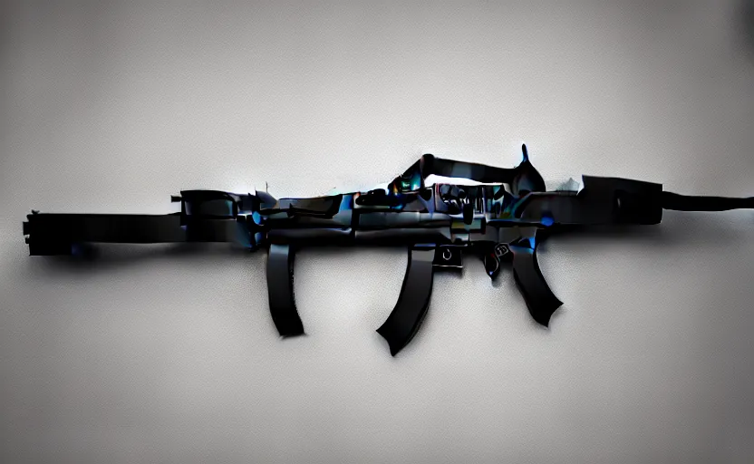 Image similar to modern submachine gun, design concept art, minimalist, studio lighting, 3d render, octane render