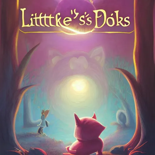 Prompt: children's book 3 little pigs cover art, wolf, title, magical atmosphere, trending on artstation, 3 0 mm, by noah bradley trending on artstation, deviantart, high detail, stylized portrait