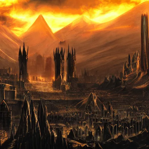 mordor as a bustling city, extremely detailed, sharp | Stable Diffusion ...