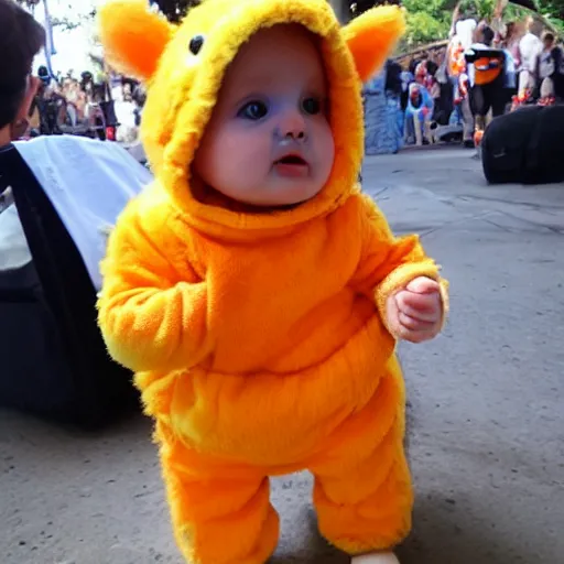 Prompt: cute baby chick dressed as an inmate