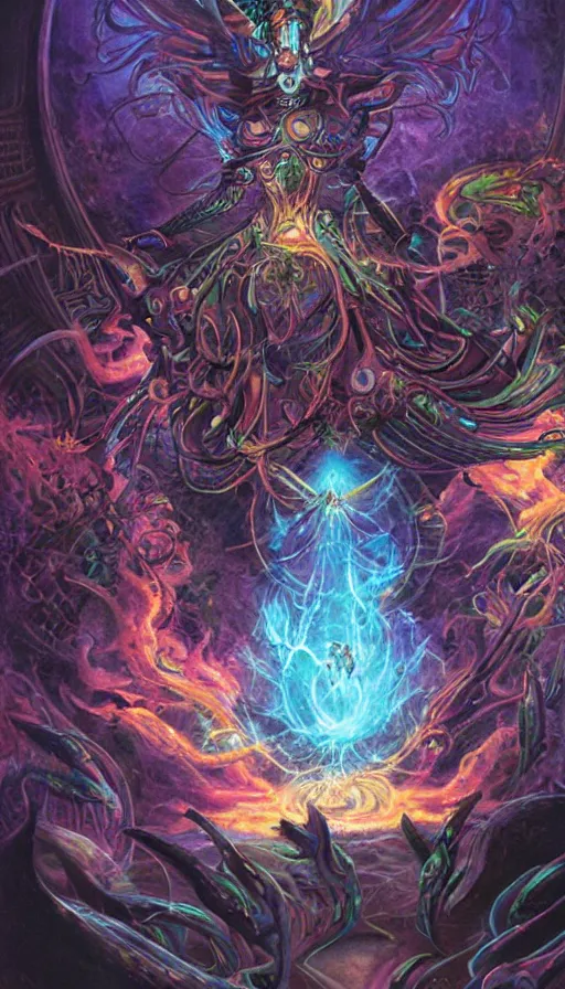 Prompt: psytrance artwork, from magic the gathering