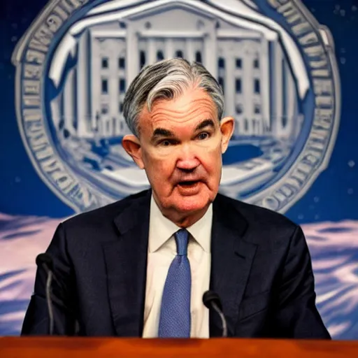 Prompt: detailed image of Jerome Powell on Mars