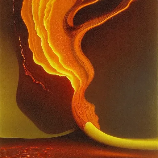 Image similar to portrait of a Wave of fire by Salvidor Dali.