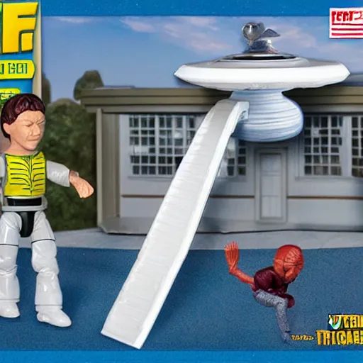 Image similar to ufo abduction playset action figure 9 0's, realistic, high detail,