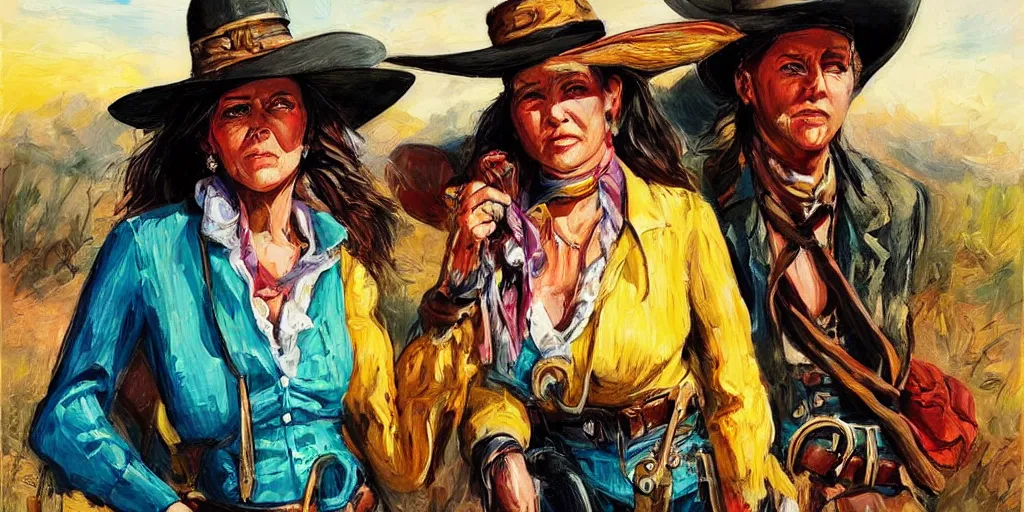 Image similar to wild west outlaw woman, colorful