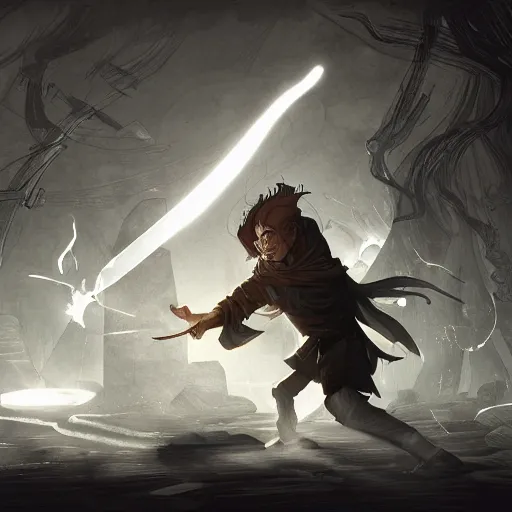 Image similar to a mad mage taking revenge on their foes, illuminated lines, concept art, ultra quality, digital painting, illustration, dramatic lighting, sharp focus