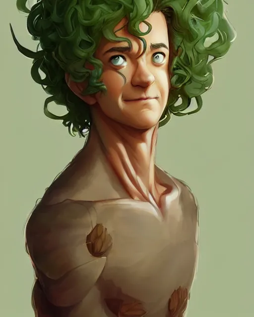 Image similar to character concept art of tom hanks as an anime dryad | cute - fine face, pretty face, realistic shaded perfect face, fine details by stanley artgerm lau, wlop, rossdraws, james jean, andrei riabovitchev, marc simonetti, and sakimichan, tranding on artstation