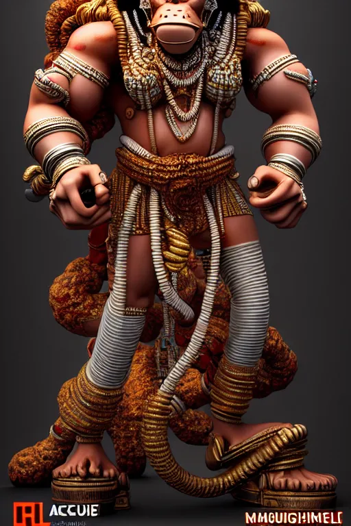 Prompt: high quality 3 d render post - rococo cyberpunk hanuman! head mumbai!, madhubani, highly detailed, morning, cinematic smooth unreal engine, lee madgwick & liam wong, dramatic light, long shot, low angle, uhd 8 k, sharp focus