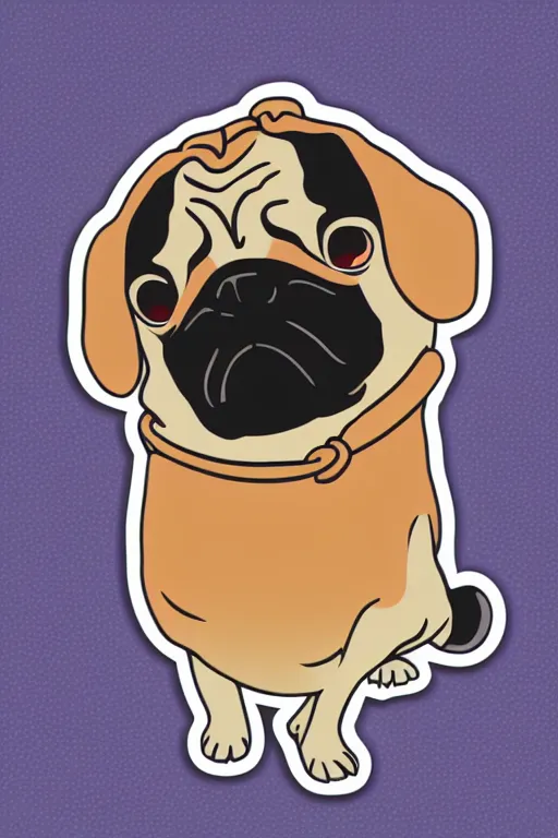 Image similar to Pug as a planet, sticker, colorful, illustration, highly detailed, simple, smooth and clean vector curves, no jagged lines, vector art, smooth