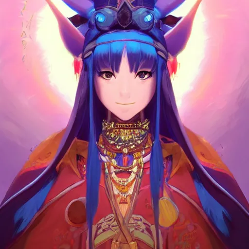 Image similar to anime portrait of a queen as a shaman yedi using dark force to eliminate trump as an anime antagonist by Stanley Artgerm Lau, WLOP, Rossdraws, James Jean, Andrei Riabovitchev, Marc Simonetti, and Sakimichan, trending on artstation