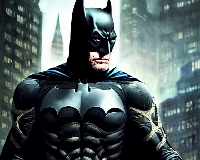 Image similar to highly detailed portrait of stephen lang as batman ( flashpoint ), in batman : arkham knight, stephen bliss, unreal engine, fantasy art by greg rutkowski, loish, rhads, ferdinand knab, makoto shinkai and lois van baarle, ilya kuvshinov, rossdraws, tom bagshaw, global illumination, radiant light, detailed and intricate environment