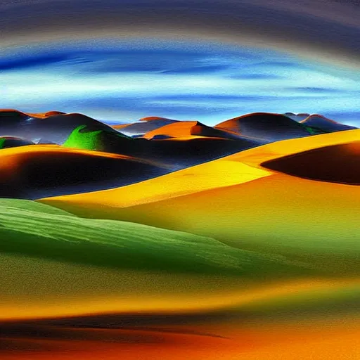 Prompt: sand hills hokianga mitimiti digital art