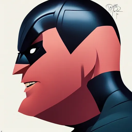 Image similar to face icon stylized minimalist batman : the animated series, loftis, cory behance hd by jesper ejsing, by rhads, makoto shinkai and lois van baarle, ilya kuvshinov, rossdraws global illumination