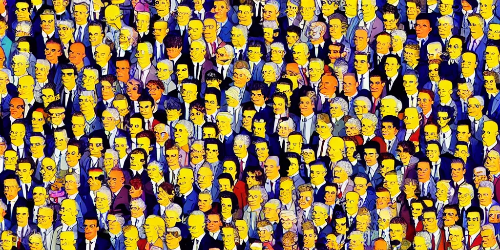 Prompt: the simpsons, autostereogram, magic eye, where's wally