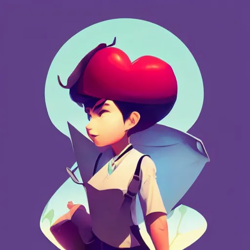 Prompt: a stylized minimalist heart icon by cory loftis, by jesper ejsing, by rhads, by makoto shinkai and lois van baarle and ilya kuvshinov and rossdraws, behance, global illumination