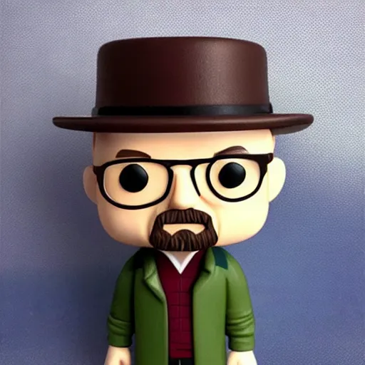 Prompt: Walter White as a Funko Pop figurine