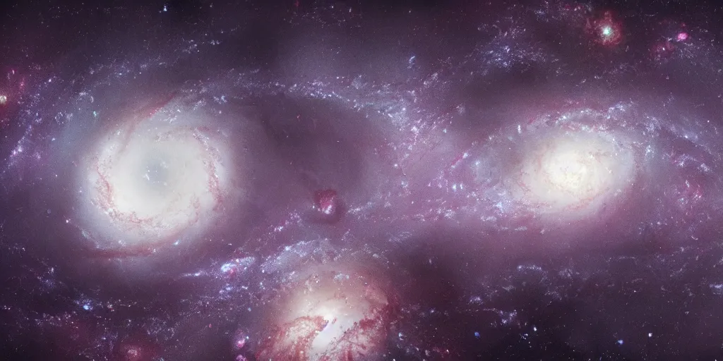 Image similar to view of the one spiral galaxy, milky way, deep space, dark space, unreal engine 5