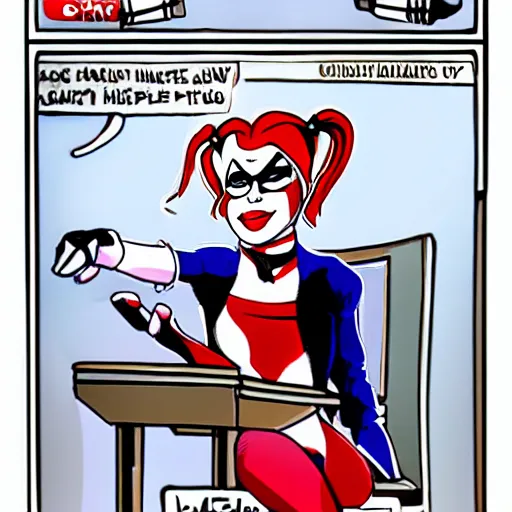 Prompt: harley quinn as president giving a speech in congress