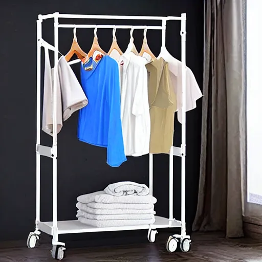 Image similar to Laundry Pole Clothes Drying Rack Coat Hanger, Ceiling Tension Rod Storage Organizer for Indoor