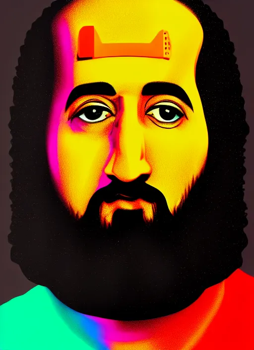 Image similar to nake d bin laden. pop art, no duplicate image, glowing lights, highly detailed, digital painting, artstation, concept art, smooth, sharp focus, illustration, art by richard hamilton and mimmo rottela