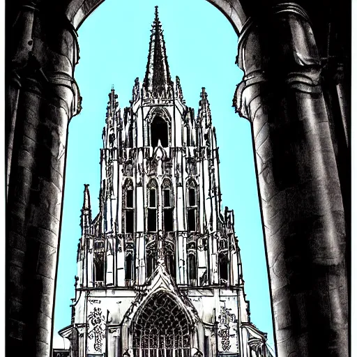 Image similar to burgos cathedral in comic style