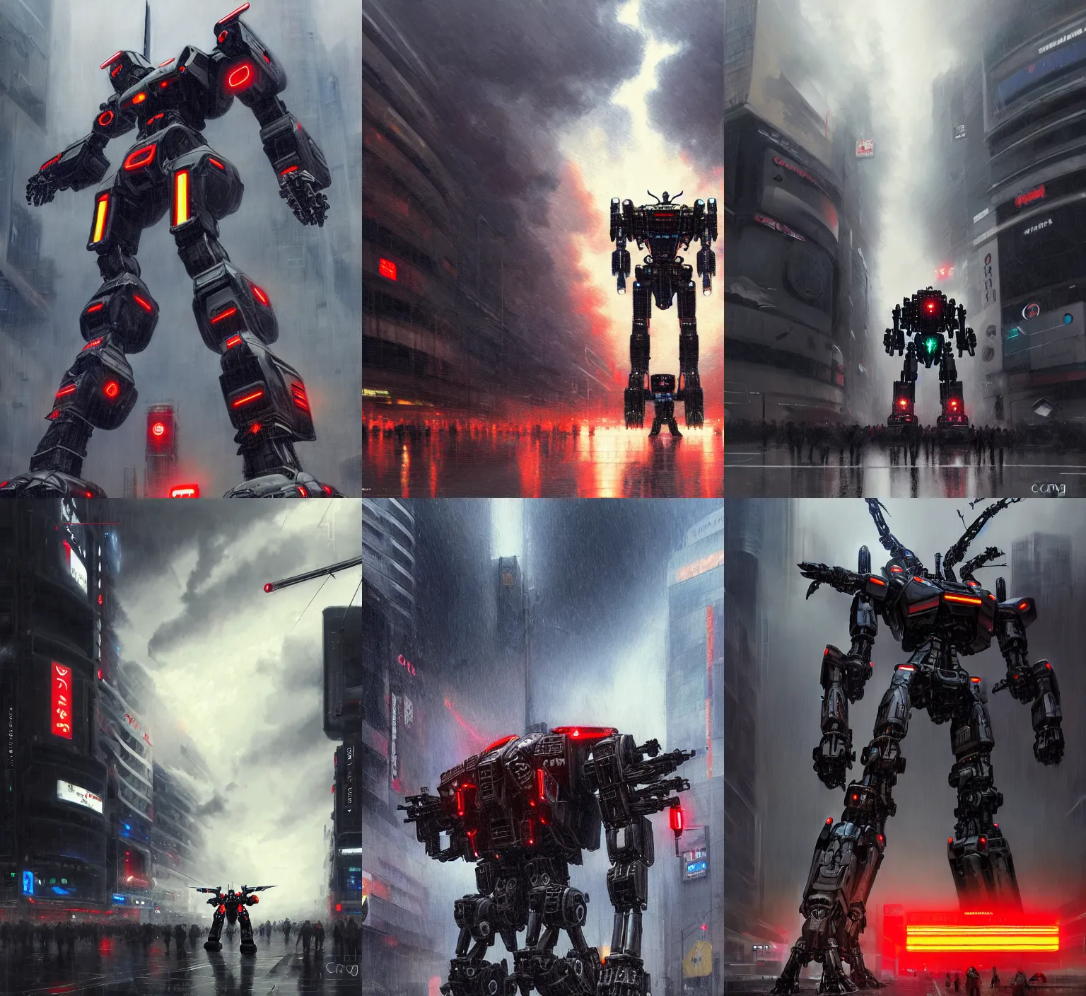 Prompt: photograph of of a comanche mecha robot in battle mode in the middle of shibuya crossing, intricate, dark, storm clouds, highly detailed, digital painting, artstation, concept art, smooth, sharp focus, illustration, art by craig mullins and greg rutkowski