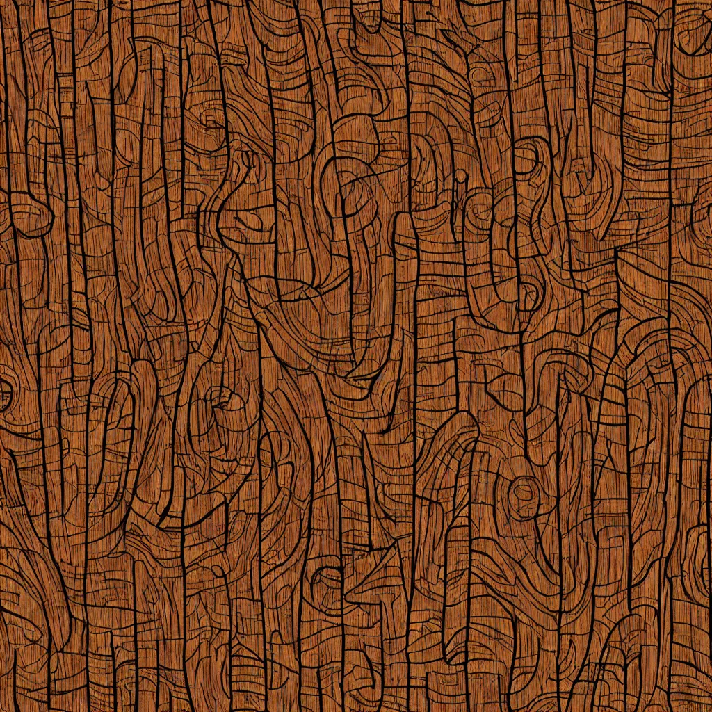 Prompt: Stylized cartoon wood texture