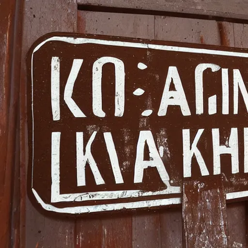 Image similar to sign with « кот » inscription